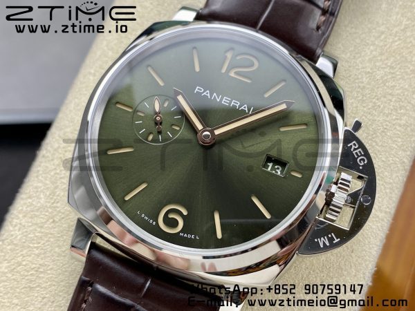 Panerai PAM01329   PAM1329 Luminor Due 42mm VSF 1:1 Best Edition Green Dial on Brown Leather Strap P900 - Super Clone Watch | 1:1 Best Version