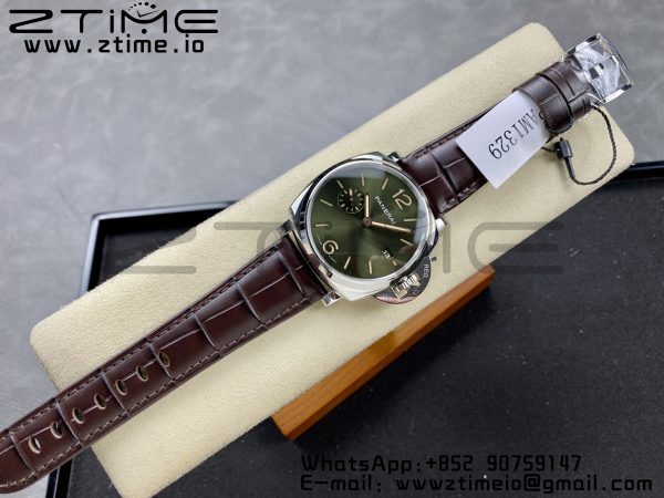 Panerai PAM01329   PAM1329 Luminor Due 42mm VSF 1:1 Best Edition Green Dial on Brown Leather Strap P900 - Super Clone Watch | 1:1 Best Version