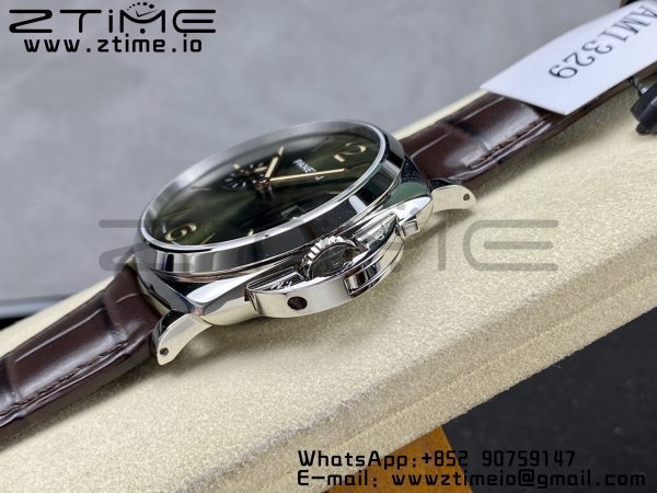 Panerai PAM01329   PAM1329 Luminor Due 42mm VSF 1:1 Best Edition Green Dial on Brown Leather Strap P900 - Super Clone Watch | 1:1 Best Version