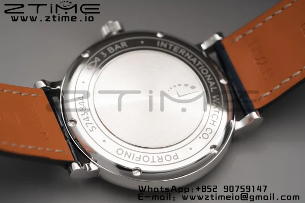 IWC Portofino Automatic 37mm IW458110 SS V7F 1:1 Best Edition Quadrante blu su cinturino in pelle blu A2892 - Orologio super clone | 1:1 Best Version