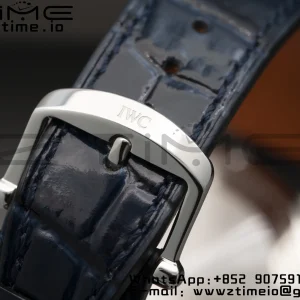 IWC Portofino Automatic 37mm IW458110 SS V7F 1:1 Best Edition Quadrante blu su cinturino in pelle blu A2892 - Orologio super clone | 1:1 Best Version