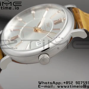 IWC ポートフィノ・オートマティック 37mm IW458101 SS V7F 1:1 ベスト・エディション ホワイト文字盤 ライトブラウン レザーストラップ A2892 - スーパークローン時計｜1:1 ベスト・バージョン