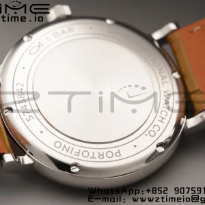 IWC ポートフィノ・オートマティック 37mm IW458101 SS V7F 1:1 ベスト・エディション ホワイト文字盤 ライトブラウン レザーストラップ A2892 - スーパークローン時計｜1:1 ベスト・バージョン