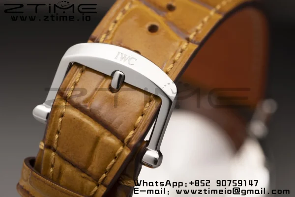 IWC ポートフィノ・オートマティック 37mm IW458101 SS V7F 1:1 ベスト・エディション ホワイト文字盤 ライトブラウン レザーストラップ A2892 - スーパークローン時計｜1:1 ベスト・バージョン
