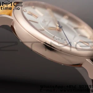 IWC Portofino Automatik 37mm IW458116 RG V7F 1:1 Best Edition weißes Zifferblatt auf hellbraunem Lederarmband A2892 - Super Clone Watch | 1:1 Best Version