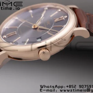 IWC Portofino Automatic 37mm IW458106  RG V7F 1:1 Best Edition Gray Dial on Deep Brown Leather Strap A2892 - Super Clone Watch | 1:1 Best Version
