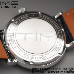 IWC Portofino Automatic 37mm IW458111 SS V7F 1:1 Best Edition Blue Dial Diamonds Bezel on Blue Leather Strap A2892 - Super Clone Watch | 1:1 Best Version