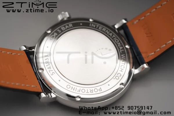 IWC Portofino Automatic 37mm IW458111 SS V7F 1:1 Best Edition Blue Dial Diamonds Bezel on Blue Leather Strap A2892 - Super Clone Watch | 1:1 Best Version