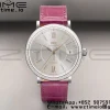 IWC Portofino Automatic 37mm IW458112 SS V7F 1:1 Best Edition White Dial Diamonds Bezel on Pink Leather Strap A2892 - Super Clone Watch | 1:1 Best Version