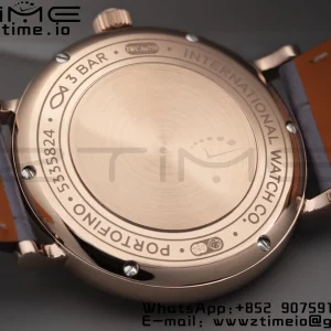 IWC Portofino Automatic 37mm IW458107 RG  V7F 1:1 Best Edition Silver Dial Diamonds Bezel on Gray Leather Strap A2892 - Super Clone Watch | 1:1 Best Version