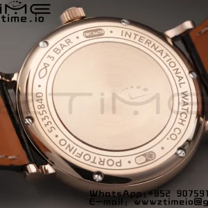 IWC Portofino Automatic 37mm IW458108 RG V7F 1:1 Best Edition Gray Dial Diamonds Bezel on Black Leather Strap A2892 - Super Clone Watch | 1:1 Best Version