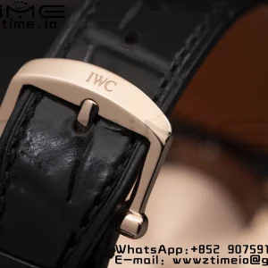 IWC Portofino Automatic 37mm IW458108 RG V7F 1:1 Best Edition Gray Dial Diamonds Bezel on Black Leather Strap A2892 - Super Clone Watch | 1:1 Best Version