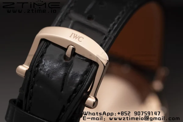 IWC Portofino Automatic 37mm IW458108 RG V7F 1:1 Best Edition Gray Dial Diamonds Bezel on Black Leather Strap A2892 - Super Clone Watch | 1:1 Best Version