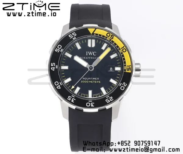 IWC Aquatimer Automatic IW356811 SS V6SF 1:1 Best Edition Cadran blanc/orange sur bracelet caoutchouc noir A2892 - Super Clone Watch | 1:1 Best Version