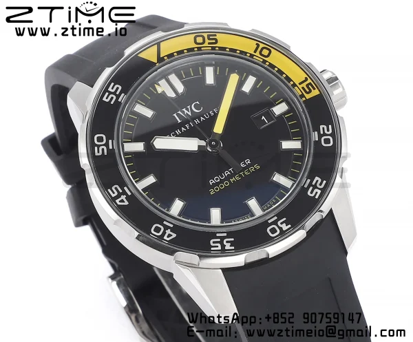 IWC Aquatimer Automatic IW356811 SS V6SF 1:1 Best Edition Cadran blanc/orange sur bracelet caoutchouc noir A2892 - Super Clone Watch | 1:1 Best Version