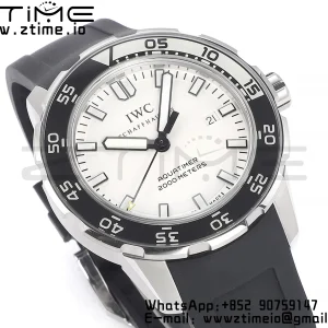IWC Aquatimer Automatic IW356811 SS V6SF 1:1 Best Edition White/Black Dial on Black Rubber Strap A2892 - Super Clone Watch | 1:1 Best Version