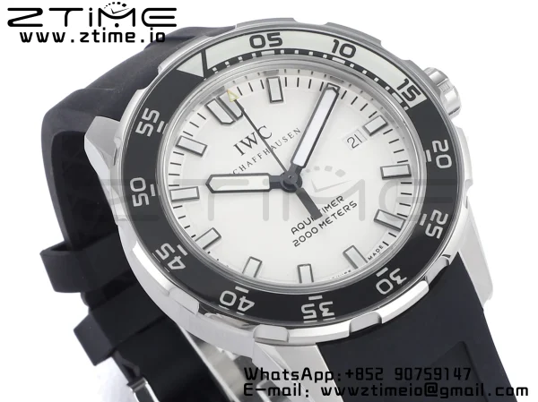 IWC Aquatimer Automatic IW356811 SS V6SF 1:1 Best Edition White/Black Dial on Black Rubber Strap A2892 - Super Clone Watch | 1:1 Best Version
