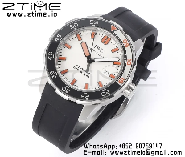 IWC Aquatimer Automatic IW356811 SS V6SF 1:1 Best Edition Cadran alb/portocaliu pe curea de cauciuc negru A2892 - Super Clone Watch | 1:1 Best Version