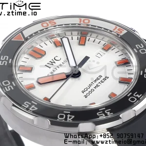 IWC Aquatimer Automatic IW356811 SS V6SF 1:1 Best Edition Cadran alb/portocaliu pe curea de cauciuc negru A2892 - Super Clone Watch | 1:1 Best Version
