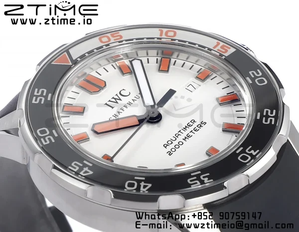 IWC Aquatimer Automatic IW356811 SS V6SF 1:1 Best Edition Cadran alb/portocaliu pe curea de cauciuc negru A2892 - Super Clone Watch | 1:1 Best Version
