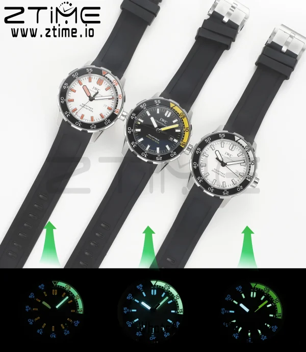 IWC Aquatimer Automatic IW356811 SS V6SF 1:1 Best Edition White/Black Dial on Black Rubber Strap A2892 - Super Clone Watch | 1:1 Best Version