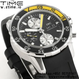 IWC Aquatimer Chrono IW376702 SS V6SF 1:1 Best Edition Black Dial on Black Rubber Strap A7750 - Super Clone Watch | 1:1 Best Version