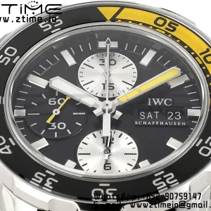 IWC Aquatimer Chrono IW376702 SS V6SF 1:1 Best Edition Black Dial on Black Rubber Strap A7750 - Super Clone Watch | 1:1 Best Version