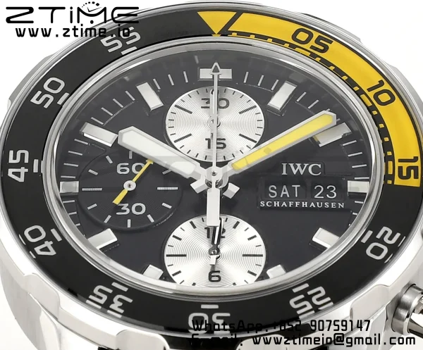 IWC Aquatimer Chrono IW376702 SS V6SF 1:1 Best Edition Black Dial on Black Rubber Strap A7750 - Super Clone Watch | 1:1 Best Version