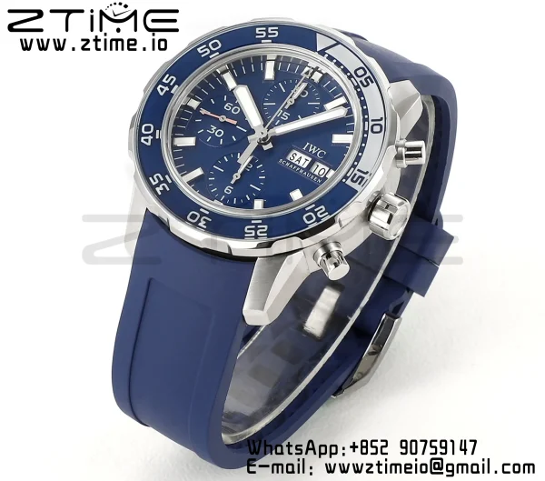 IWC Aquatimer Chrono IW376711 SS V6SF 1:1 Best Edition Blue Dial on Blue Rubber Strap A7750 - Super Clone Watch | 1:1 Best Version