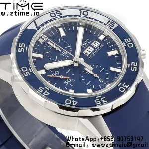 IWC Aquatimer Chrono IW376711 SS V6SF 1:1 Best Edition Blue Dial on Blue Rubber Strap A7750 - Super Clone Watch | 1:1 Best Version