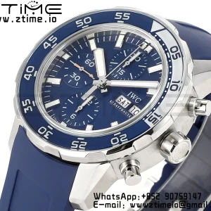 IWC Aquatimer Chrono IW376711 SS V6SF 1:1 Best Edition Blue Dial on Blue Rubber Strap A7750 - Super Clone Watch | 1:1 Best Version