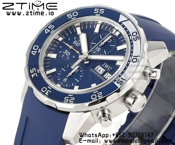 IWC Aquatimer Chrono IW376711 SS V6SF 1:1 Best Edition Blue Dial on Blue Rubber Strap A7750 - Super Clone Watch | 1:1 Best Version