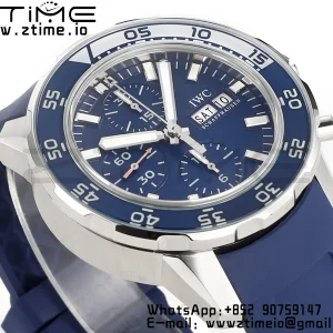 IWC Aquatimer Chrono IW376711 SS V6SF 1:1 Best Edition Blue Dial on Blue Rubber Strap A7750 - Super Clone Watch | 1:1 Best Version