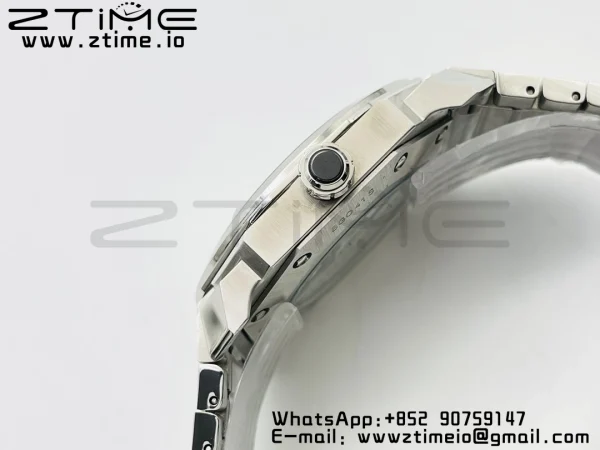 BVLGARI Octo 41mm 102105 BGO38C3SSD SS BVF 1:1 Best Edition Cream Black Dial On SS Bracelet Miyota 9015 - Super Clone Watch | 1:1 Best Version