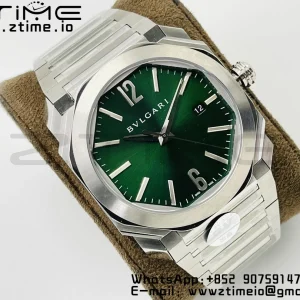 BVLGARI Octo 41mm 102104 BGO38BSSD SS BVF 1:1ベストエディション クリームグリーンダイアル SSブレスレット ミヨタ9015 - スーパークローンウォッチ｜1:1ベストバージョン