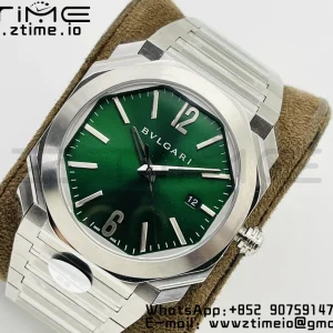 BVLGARI Octo 41mm 102104 BGO38BSSD SS BVF 1:1ベストエディション クリームグリーンダイアル SSブレスレット ミヨタ9015 - スーパークローンウォッチ｜1:1ベストバージョン