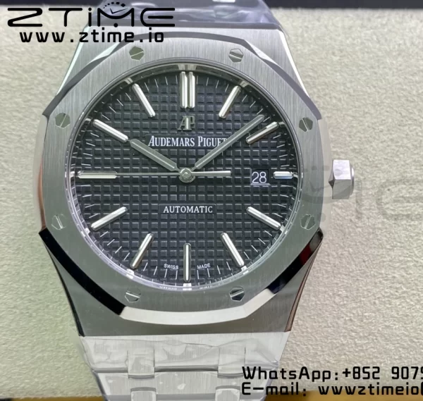 AP Royal Oak 37mm 15450 SS ZF 1:1 Best Edition Gray Textured Dial on SS Bracelet SA3120 Super Clone - Super Clone Watch | 1:1 Best Version