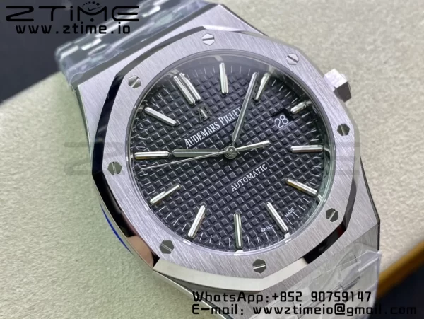 AP Royal Oak 37mm 15450 SS ZF 1:1 Best Edition Gray Textured Dial on SS Bracelet SA3120 Super Clone - Super Clone Watch | 1:1 Best Version