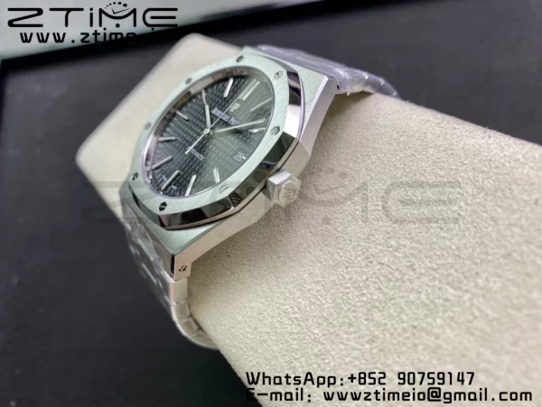AP Royal Oak 37mm 15450 SS ZF 1:1 Best Edition Gray Textured Dial on SS Bracelet SA3120 Super Clone - Super Clone Watch | 1:1 Best Version
