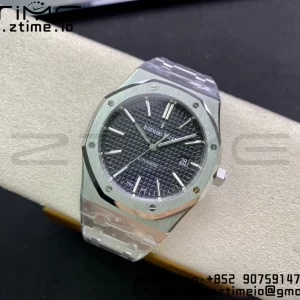 AP Royal Oak 37mm 15450 SS ZF 1:1 Best Edition Quadrante nero testurizzato su bracciale SS SA3120 Super Clone - Orologio Super Clone | 1:1 Best Version