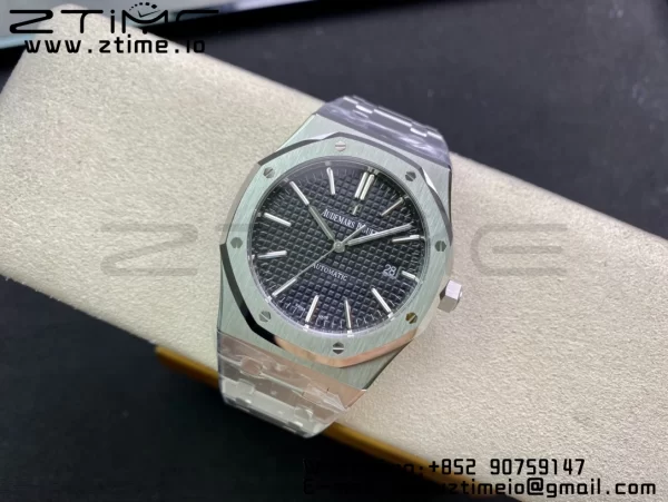 AP Royal Oak 37mm 15450 SS ZF 1:1 Best Edition Gray Textured Dial on SS Bracelet SA3120 Super Clone - Super Clone Watch | 1:1 Best Version