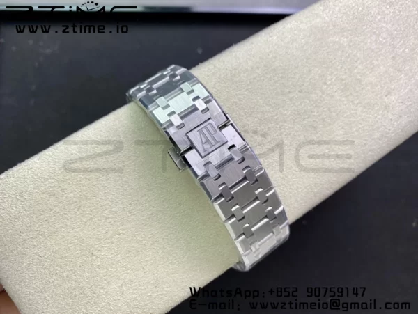 AP ロイヤルオーク 37mm 15450 SS ZF 1:1 ベストエディション ホワイトテクスチャードダイヤル SSブレスレット SA3120 スーパークローン - スーパークローンウォッチ｜1:1 ベストバージョン