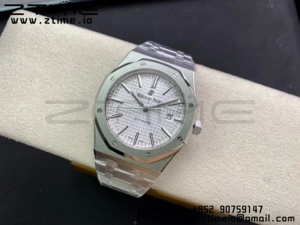 AP ロイヤルオーク 37mm 15450 SS ZF 1:1 ベストエディション ホワイトテクスチャードダイヤル SSブレスレット SA3120 スーパークローン - スーパークローンウォッチ｜1:1 ベストバージョン