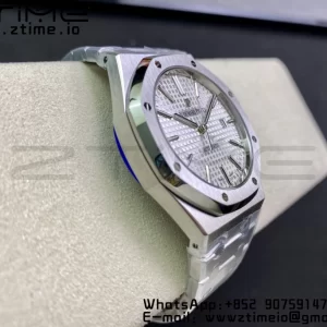 AP ロイヤルオーク 37mm 15450 SS ZF 1:1 ベストエディション ホワイトテクスチャードダイヤル SSブレスレット SA3120 スーパークローン - スーパークローンウォッチ｜1:1 ベストバージョン