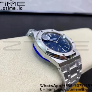 AP Royal Oak 39mm 15202 SS ZF 1:1 Best Edition Blue Textured Dial on SS Bracelet A2121 V2 - Super Clone Watch | 1:1 Best Version
