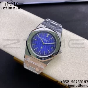 AP Royal Oak 39mm 15202IP SS ZF 1:1 Best Edition Quadrante blu testurizzato su bracciale SS A2121 - Orologio super clone | 1:1 Best Version