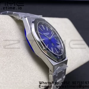 AP Royal Oak 39mm 15202IP SS ZF 1:1 Best Edition Quadrante blu testurizzato su bracciale SS A2121 - Orologio super clone | 1:1 Best Version