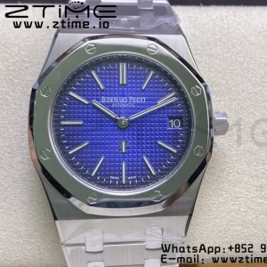 AP ロイヤルオーク 39mm 15202IP SS ZF 1:1 ベスト・エディション ブルー・テクスチャード・ダイヤル・SSブレスレット A2121 - スーパークローン・ウォッチ｜1:1 ベスト・バージョン