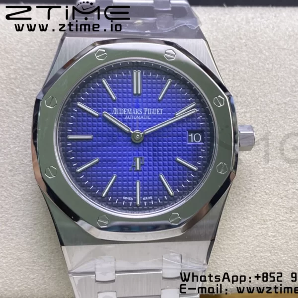 AP Royal Oak 39mm 15202IP SS ZF 1:1 Best Edition Quadrante blu testurizzato su bracciale SS A2121 - Orologio super clone | 1:1 Best Version