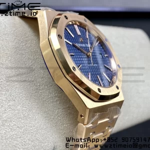 AP AP Royal Oak 37mm 15450 RG ZF 1:1 Best Edition Blue Textured Dial on SS Bracelet SA3120 Super Clone - Super Clone Watch | 1:1 Best Version